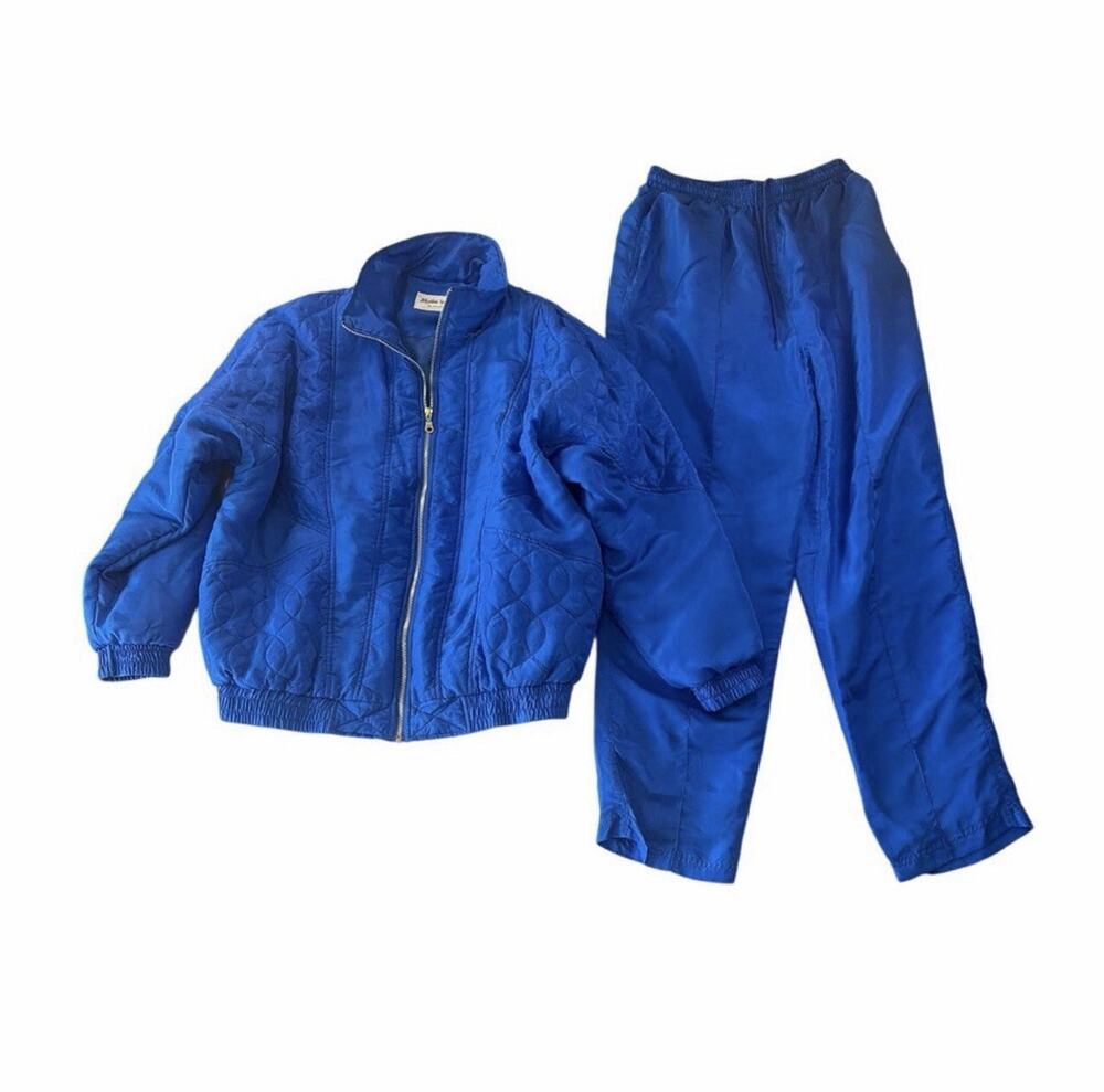 Vintage Windbreaker Set By Rhythm Sport Women’s Medium Blue